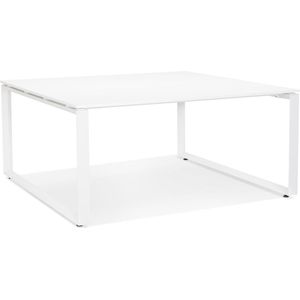 Alterego Witte vergadertafel / bench-bureau 'BAKUS SQUARE' - 160x160 cm