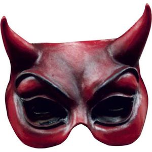Partychimp Halfmasker Evil Face Halloween Masker voor bij Halloween Kostuum Volwassenen Carnaval - Latex- One Size