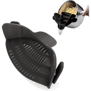 Last Pan Zeef Silicone Zeef Clip Op Zeef Zeef Hittebestendige Siliconen Zeef voor het aftappen van levensmiddelen tijdens het koken of gieten Vloeistof, universele maat past de meeste
