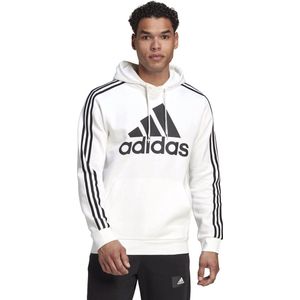 Adidas hoodie stripes logo ""Essentials fleece"" - Maat XL - wit