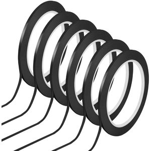 Fine Line Tape Set - 6 Rolls of 3mm Whiteboard Art Tape - Artist Tape for Marking Lines - 6 Colors - Ideal for School, Office, and Home