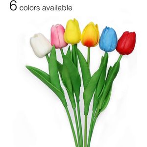 24 stuks kunstmatige tulpen latex bloemboeket bruids thuis bruiloft kantoor bloemstukken