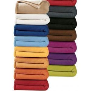 Fleece deken 285x245 - Cream kleur - 100% Polyester - 350 g/m²