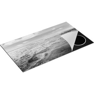 Chefcare Inductie Beschermer Blauwe Caribische Zee Water - Zwart Wit - 95x50 cm - Afdekplaat Inductie - Kookplaat Beschermer - Inductie Mat