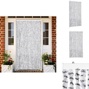 vidaXL Vliegengordijn - Vliegengordijnen - Vliegengordijn Deur - Deurgordijn - Vliegengordijn 100x230 cm chenille lichtgrijs en donkergrijs