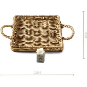 Rivièra Maison Rustic Rattan Mini Tray square - Dienblad - 23 x 17 cm - Rattan