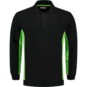 Tricorp 302001 Polosweater Bicolor Borstzak - Zwart/Limoen - 7XL