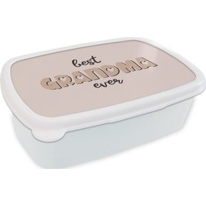 Broodtrommel Wit - Lunchbox - Brooddoos - Oma - Quotes - Spreuken - Best grandma ever - 18x12x6 cm - Volwassenen
