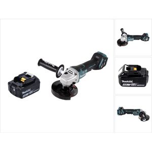 Makita DGA 517 M1 accu haakse slijper 18 V 125 mm borstelloos + 1x accu 4.0 Ah - zonder lader