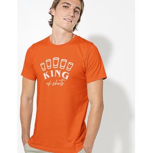 Oranje Koningsdag T-shirt - MAAT L - Heren Pasvorm - King Of Shots