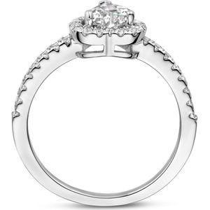 Gerhodineerd Zilver Ring Hart Met Zirkonia 1336764