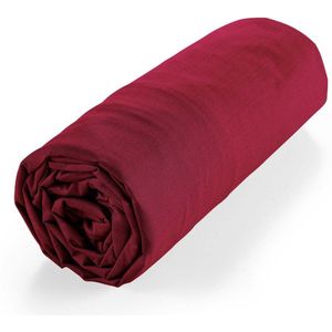Unyqoos® Hoogwaardig Biologisch Katoenen Hoeslaken voor Comfortabel Dubbelbed in Bordeauxrood