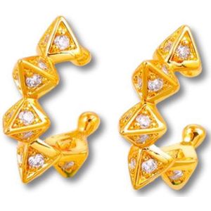 Earcuff Triangles Goud - Oorbellen Dames