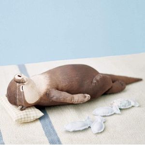 Polssteun gevuld katoenen potlooddoosje kussen - 40 cm otter - kind meisjes - kerst verjaardagscadeau