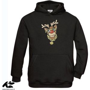 Klere-Zooi - Gangsta Reindeer - Kids Hoodie - 128 (7/8 jaar)