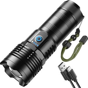 Oplaadbare Zaklamp 400.000 Lumen met 5 Lichtmodi - IPX6 Waterdicht voor Buitenactiviteiten en Noodgevallen
