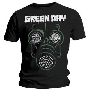 Green Day - Green Mask Heren T-shirt - M - Zwart