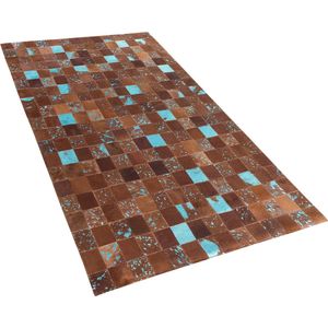 ALIAGA - Laagpolig vloerkleed - Bruin - 80 x 150 cm - Koeienhuid leer