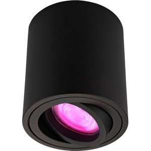 Ledvion Smart LED Opbouwspot - Rond - Zwart - 4.9W - RGB+CCT - Kantelbaar