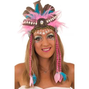 Hoofdtooi veren Sioux - Carnaval Rio thema feest party festival