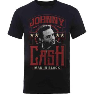 Johnny Cash - Man In Black Heren T-shirt - M - Zwart