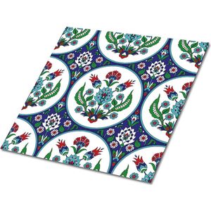 Tulup PVC Tegels - Turkse Tulpen Vinyl Tegels - 30 cm x 30 cm - Veelkleurig Zelfklevende Vinyl Tegels - Verpakking van 9 stuks - Wand PVC Tegels - Mozaïek Plaktegels - Vinyl Wandtegels - Plaktegels keuken en Badkamer