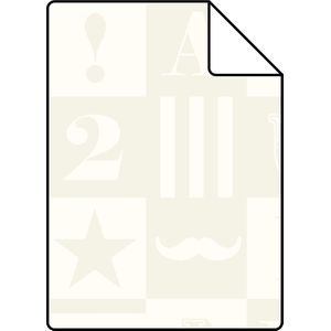 Proefstaal ESTAhome behang blokken glanzend wit - 26,5 x 21 cm - 128714-S