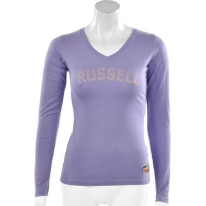 Russell Athletic - Deep V-Neck Long Sleeve - Tops - XS - Paars