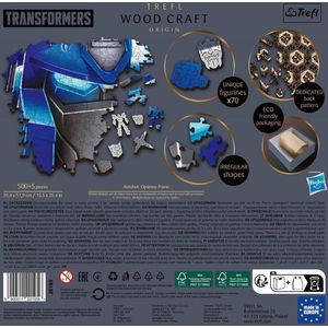 Trefl - Puzzles - ""500+5 Wooden Shaped Puzzles"" - Autobot: Optimus Prime / Hasbro Transformers_FSC Mix 70%