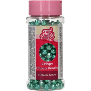 FunCakes Crispy Choco Pearls - Metallic Green - 60g - Chocolade Taartdecoratie