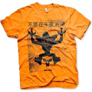 Gremlins Heren Tshirt -L- Chinese Poster Oranje