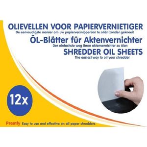 Premfy Olievellen voor papierversnipperaar 12 stuks - Olievellen papiervernietiger - Olie papierversnipperaar - Shredder Oil sheets 12 Pack
