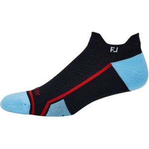 Footjoy Heren Golfsokken Tech D.R.Y. Roll Tab Navy Blauw Rood 39-46