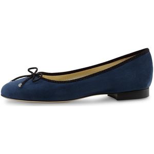 Werner Ken Dana Dames Ballerina's Donkerblauw Suède – Ballerina Schoenen – Instappers – Echt Leer - Flatjes - Werner Kern Ballerinas - Donkerblauw - 36