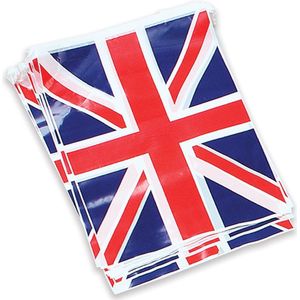 Vlaggenlijnen met rechthoekige vaantjes/vlaggetjes van Groot Britannie 7 meter - Union Jack - Engeland - Vlaggen