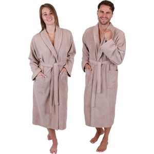 badstof badjas met sjaalkraag voor dames en heren 100% katoenen saunabadjas - lange badjas - saunajas