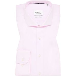 ETERNA slim fit overhemd - twill - roze - Strijkvrij - Boordmaat: 41