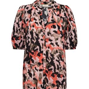 Freequent Blouse Fqlexey Shirt 203772 Black W Hot Coral Dames Maat - L