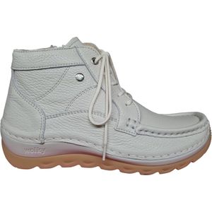 Wolky Hoge veterschoenen Salado creme wit leer