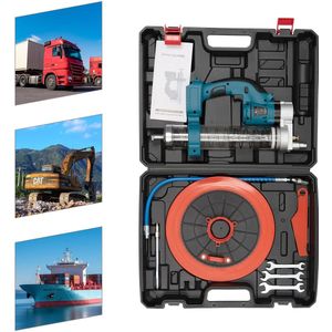 Vetspuit - Vetpatroon - Vetspuit met Vetpatroon - Snoerloos - Batterij - Incl Koffer - Flexibele toepassingen - 2 Mondstukken - 21V