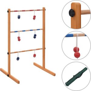 vidaXL Laddergolf hout - Speelplezier voor het hele gezin! Inclusief 6 paar ballen en draagtas