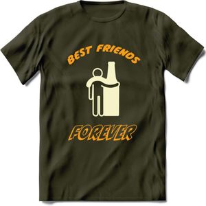 Best Friends Forever T-Shirt | Bier Kleding | Feest | Drank | Grappig Verjaardag Cadeau | - Leger Groen - XXL
