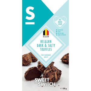 SWEET-SWITCH® Belgian Dark & Salty Truffles 8 x 150g - pure chocolade truffels met ganache vulling - zonder toegevoegde suiker - glutenvrij