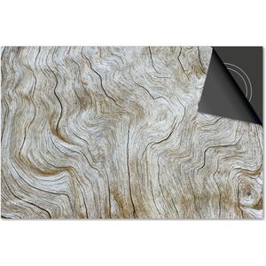 Inductie beschermer 60x60 - afdekplaat inductie mat - Dietrix Kookplaat beschermer - DELUXE - Hout en Boom - Schors organische vormen