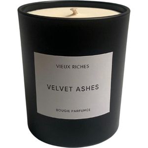 Vieux Riches - Geurkaars - Velvet Ashes - Mat Zwart Glas - Tobacco & Vanille - Handgemaakt in Nederland - 100% Natuurlijke materialen