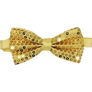 Gouden strik - Vlinderdas - Bow tie - Heren - Disco outfit - Glitter pailletten - goud