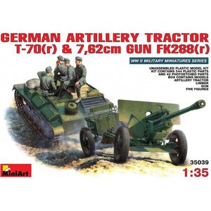 MiniArt German Artillery Tractor T-70(r) and 7,62cm FK 288(r) w/Crew + Ammo by Mig lijm