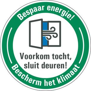 Energie besparen bord deur sluiten 150 mm