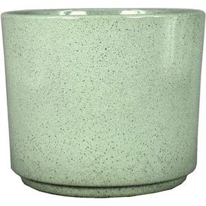 Floran Plantenpot Calla - groen - spikkels - keramiek - 32 x 27 cm - bloempot