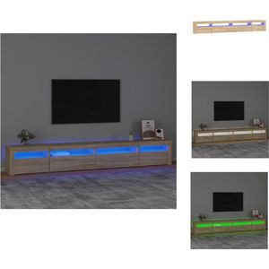 vidaXL Tv-meubel Sonoma Eiken - 270x35x40cm - LED-verlichting - Kast